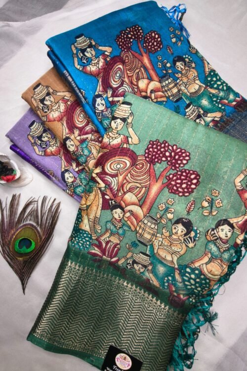 PRINTED SAREE Kalamkari design