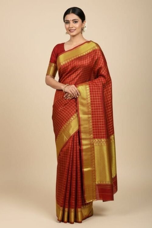 Kanchipuram pure soft silk saree